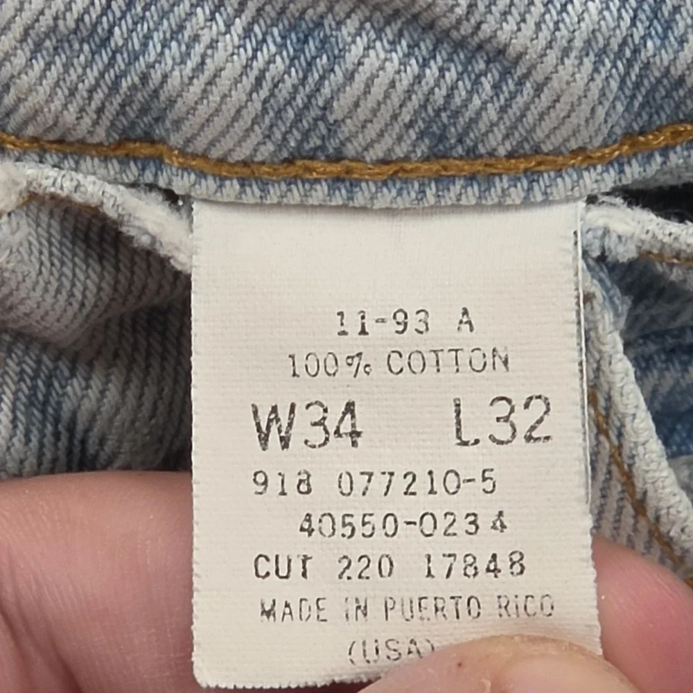 Levi's 550 Relaxed Fit Jeans Mens 34x32 Light Wash Orange Tab Vintage 90s Y2K